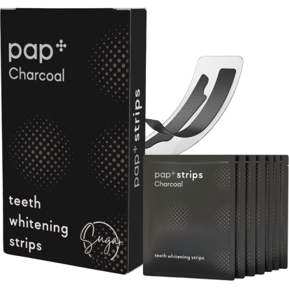 Teeth Whitening Strips With Activated Charcoal & Pap+