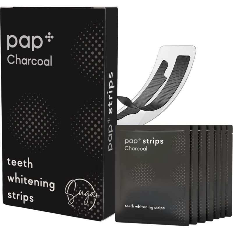 Teeth Whitening Strips With Activated Charcoal & Pap+